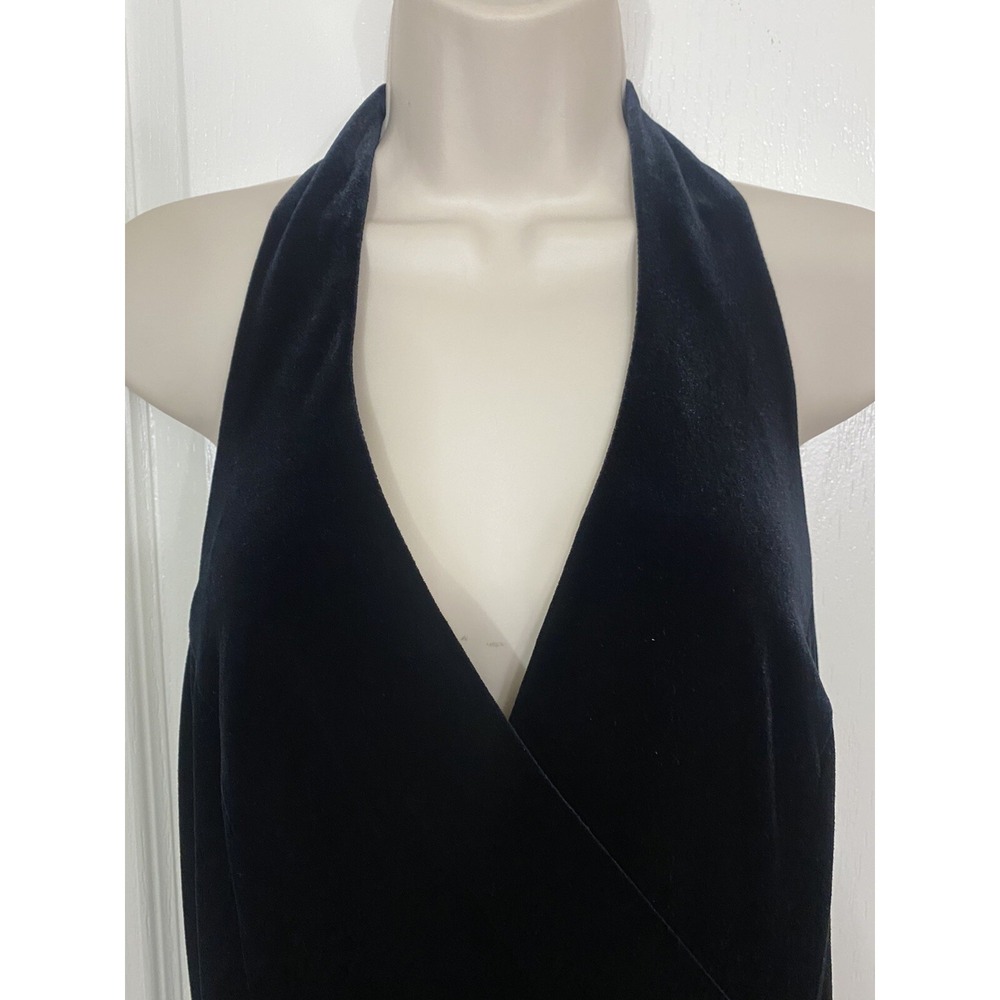 Vintage Niki Livas Dress 14W Black Red Velvet Whimsigoth Halter HOCO Vamp Formal - Picture 2 of 16
